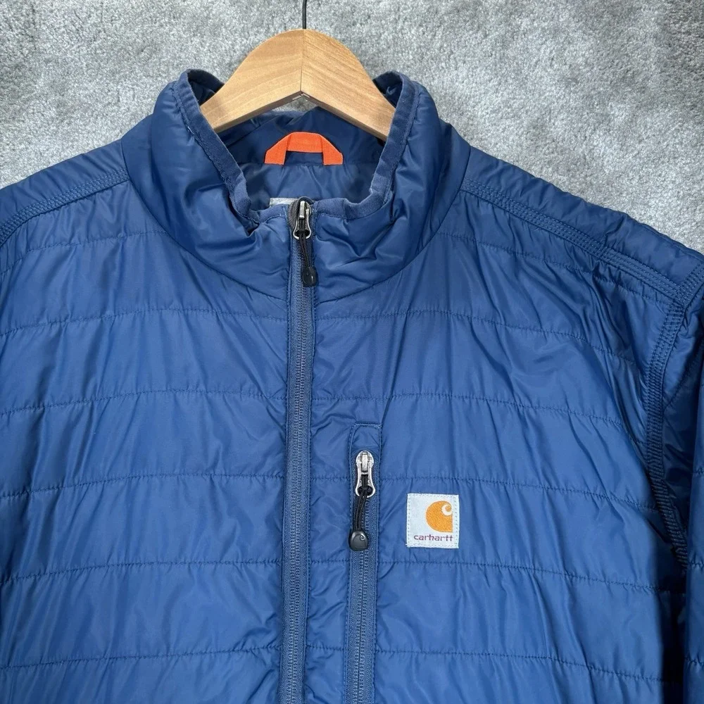 Carhartt Gilliam Jacket Mens 2XL Blue Nylon Lightweight Insulated Workwear
